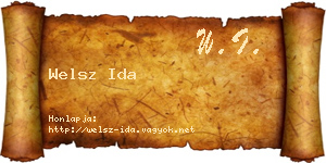 Welsz Ida névjegykártya