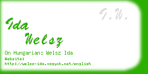 ida welsz business card